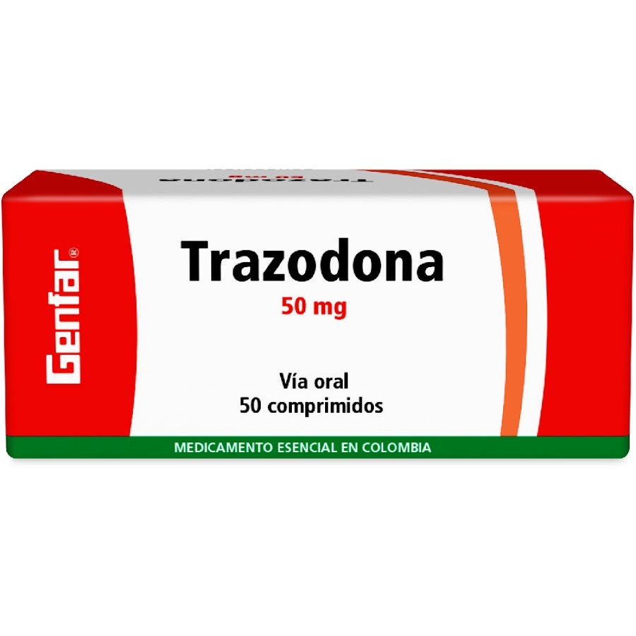 Trazodona 50 Mg Caja X  50 Comprimidos, antidepresivo.
