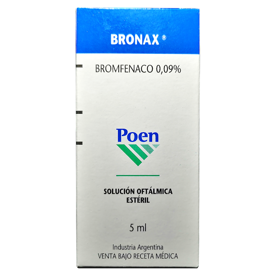 Gotas Bronax Poen Bromfenaco solución oftalmica frasco x5Ml