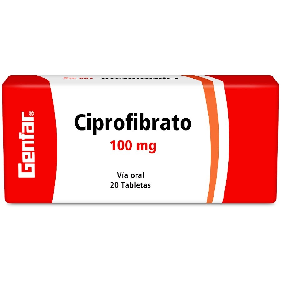 Ciprofibrato Genfar 100Mg Tabletas Caja X20Tab.