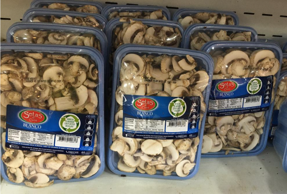 champiñon blanco tajado