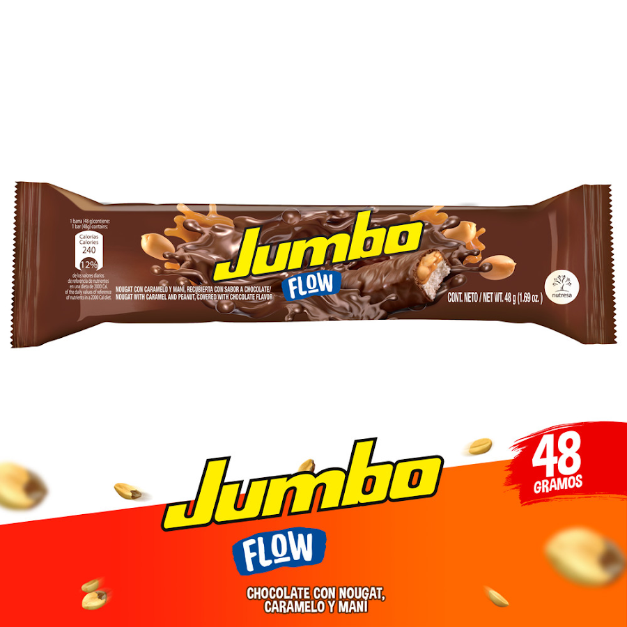 Chocolatina Jumbo Flow Caramelo x48g x1und.