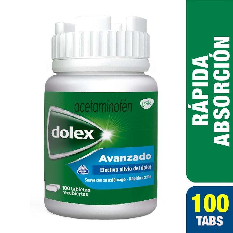 Dolex Avanzado 500Mg Gsk Acetaminofen Frasco x 100Tab
