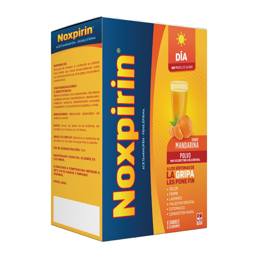 NOXPIRIN F DÍA ADULTOS SOBRES CAJA X6 SIE ACETAMINOFÉN FENILEFRINA