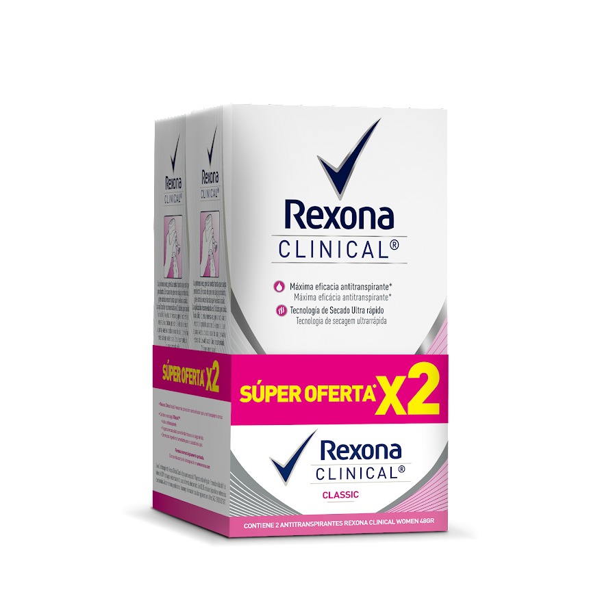 OFERTA DESODORANTE REXONA CLINICAL WOMENX48 GR X 2 UND PRECIO ESPEC