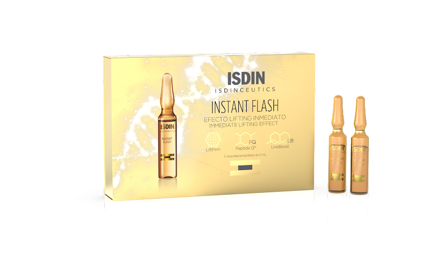 Serum Isdin Instant Flash Efecto Levantamiento Inmediato Caja x 5 Ampollleta