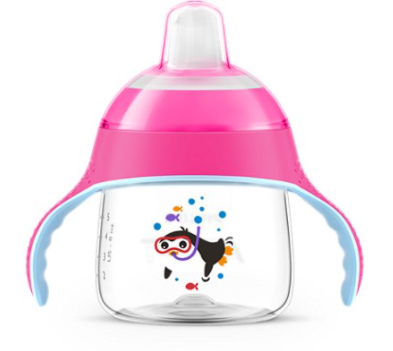 Vaso con boquilla Avent Antigoteo Rosado +6M 7OZ/200 ML x 1Und