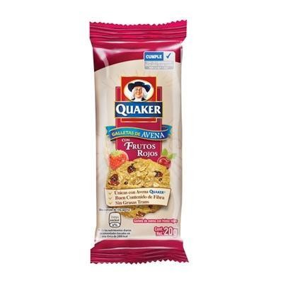 FRACCIÓN GALLETAS QUAKER AVENA FRUTOS ROJOS PAQUETE X4UND. X34G.