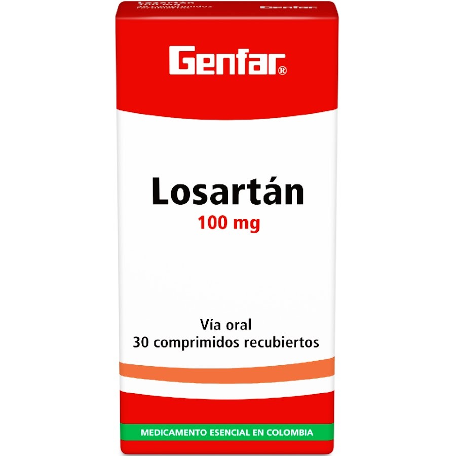 **Losartan 100 Mg Genfar 30 tabletas comprimidas y recubiertas