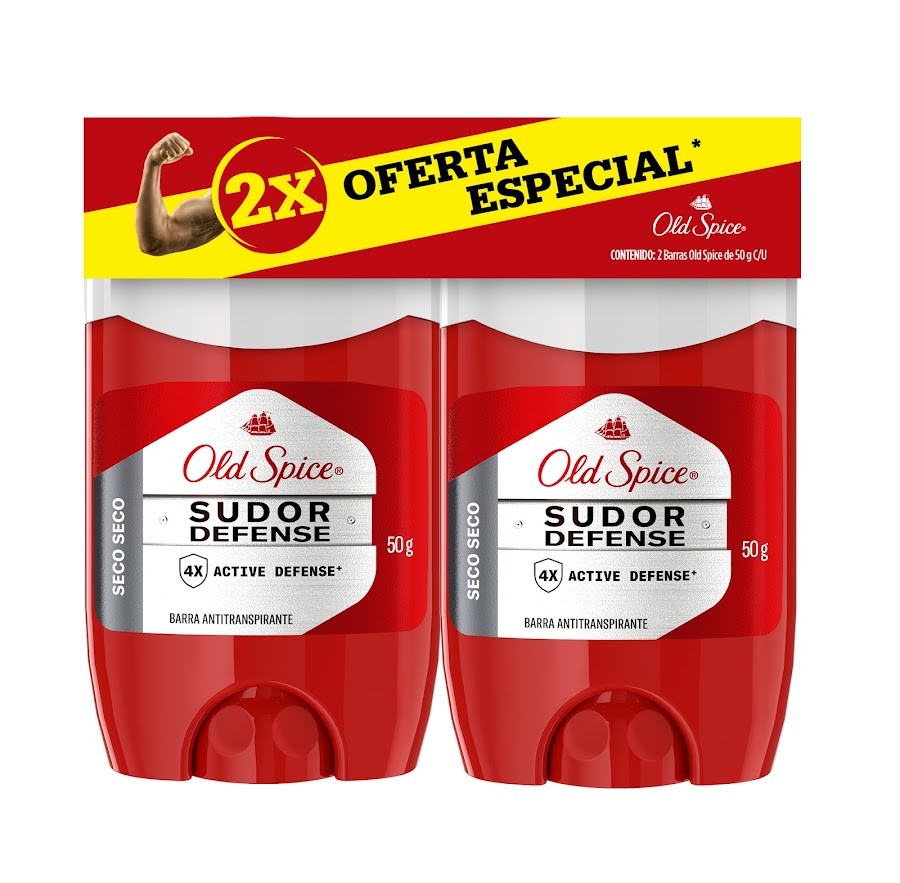 Oferta Desodorante Antitranspirante OldSpice Barra Seco Seco x 2Und de 50Gr
