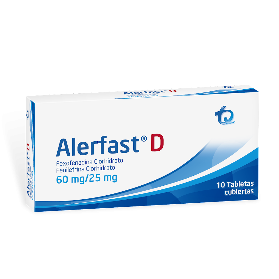 Alerfast 60mg/25mg Fexofenadina Clorhidrato Fenilefrina Clorhidrato x 10Tab