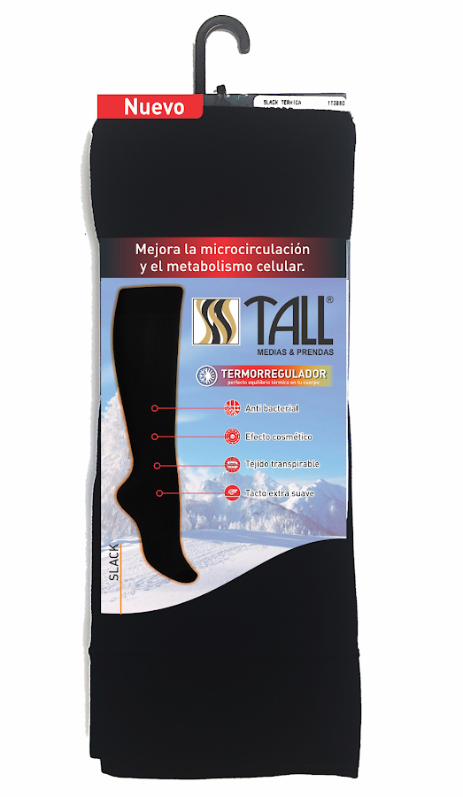 Medias Tall Slack Termica Color Negro Talla Unica