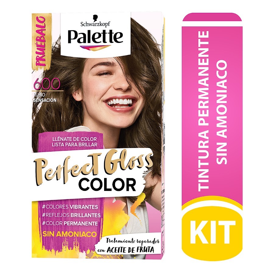 Tinte Palette Perfect Gloss Color Rubio Sensacion N° 600 X 1und Sin