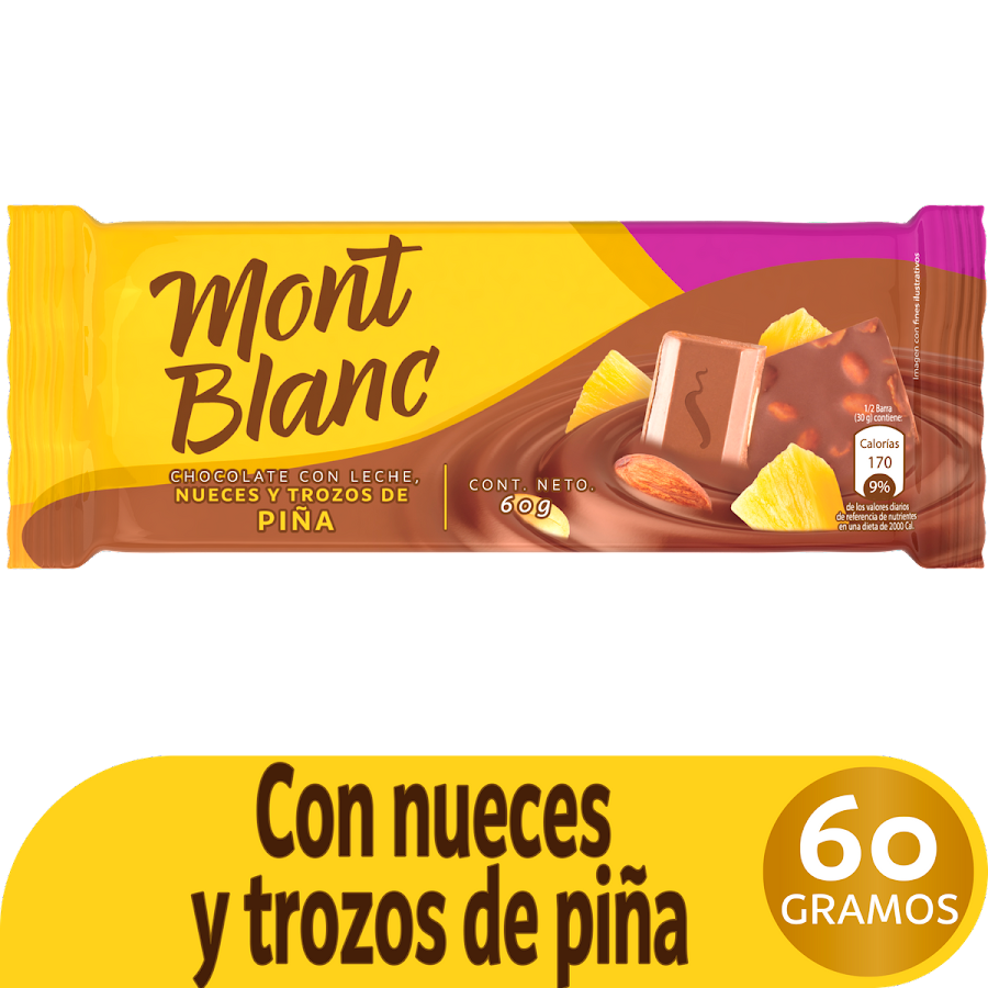 $Chocolatina Montblanc Nueces y Uva x 60gr