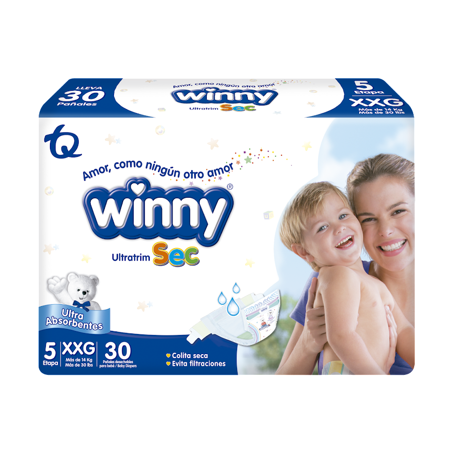 Pañales Winny Ultratim Sec XXG Etapa 5 x 30Und