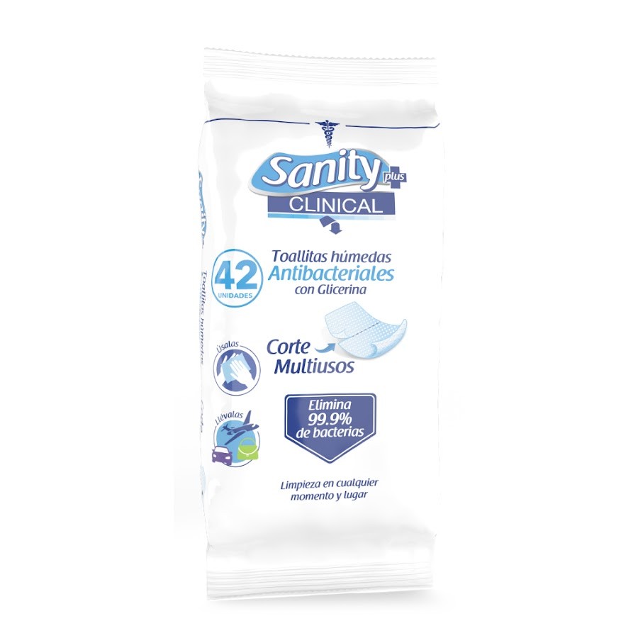 Toallitas Humedas Sanity Clinical Antibacterial x 42Und