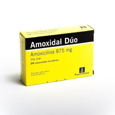 Amoxidal Dúo 875Mg Comprimidos Caja X14Com. Roemmers Amoxicilina