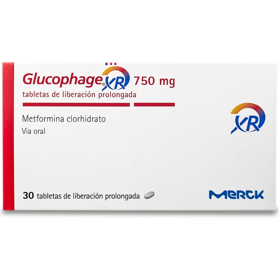Glucophage XR 750Mg Tabletas Caja x30Tab. Merck Metformina Clorhidrato