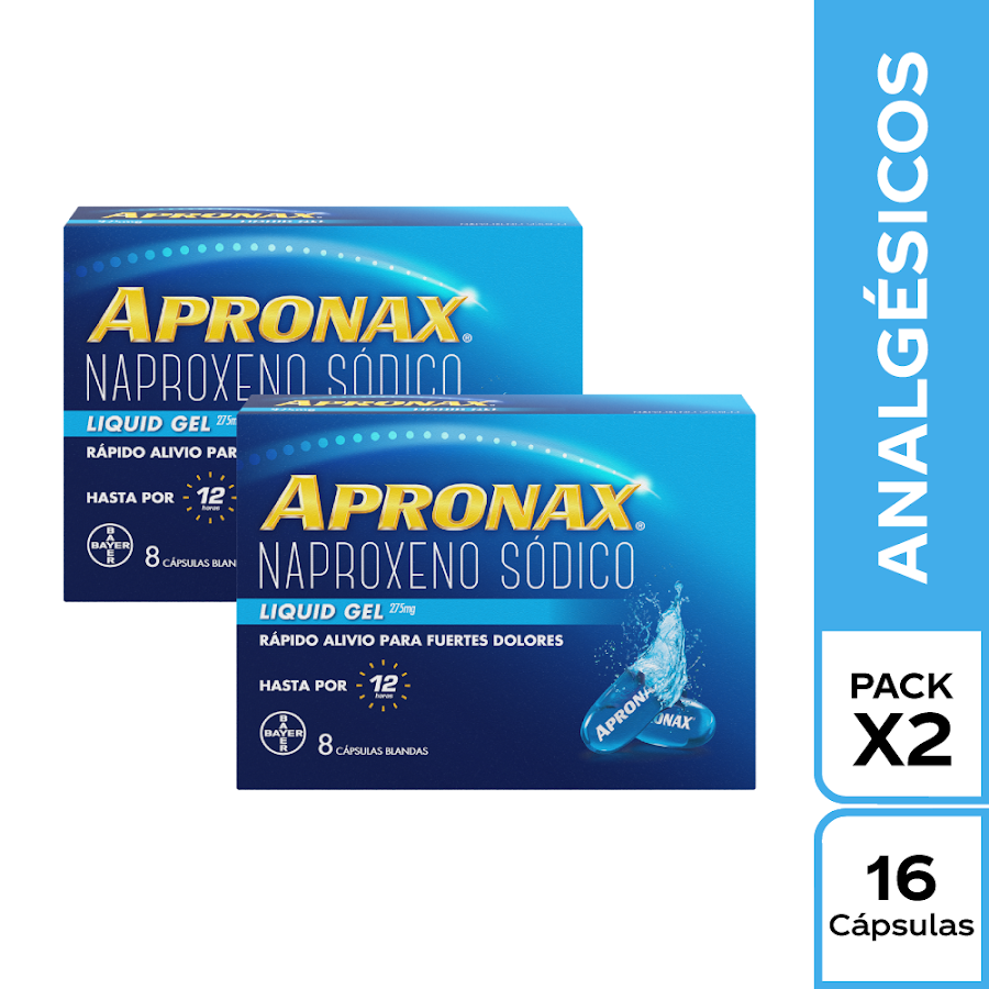 Off Apronax Liquido Gel Bayer Napoxeno Sodico Caja x 8 Capsulas Pague 14 Lleve 16