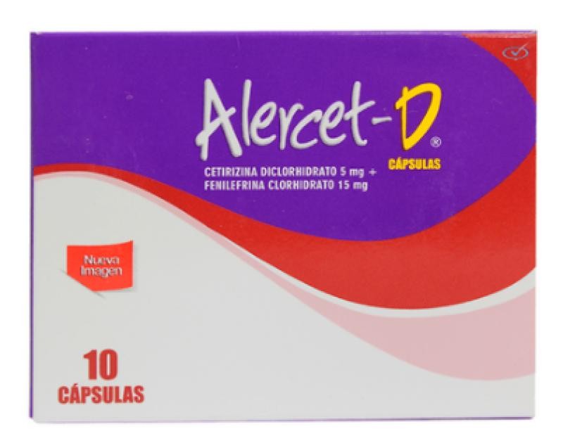 Alercet-D 5/15Mg Cáp. Caja x10Cap. PRO Cetirizina 2HCI Fenilefrina HCI