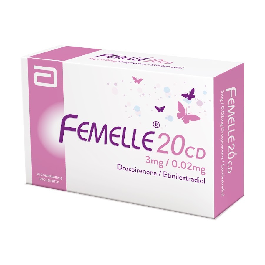 Femelle 20 CD 3mg/20mcg Caja x28Tab GYN Drospirenona Etinilestradiol