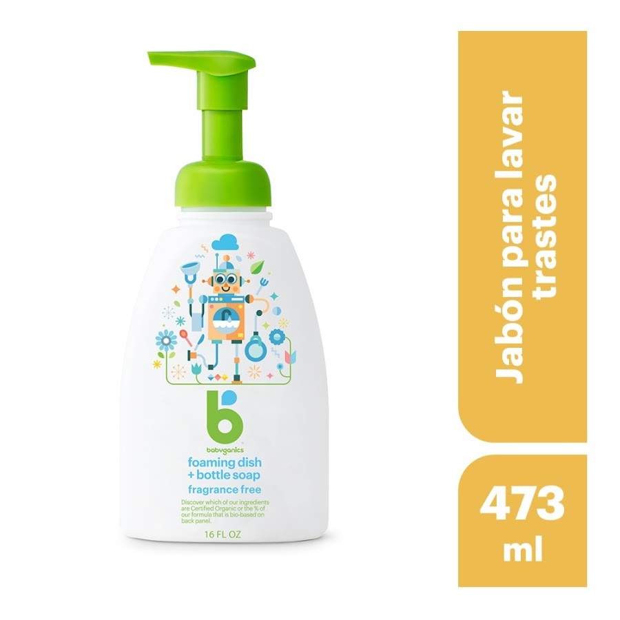 Jabón Para Lavar Platos y Teteros Babyganics Sin Olor x 473Ml/16OZ