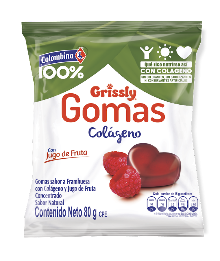 Gomas Colombina Grissly 100% + Colageno X80grs