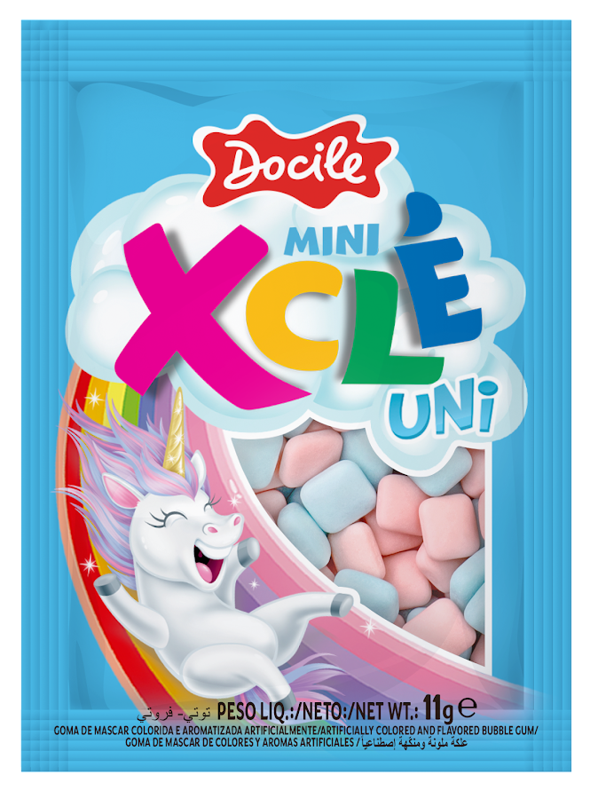 Goma De Mascar Mini Xcle Unicornio Paquete x 11g