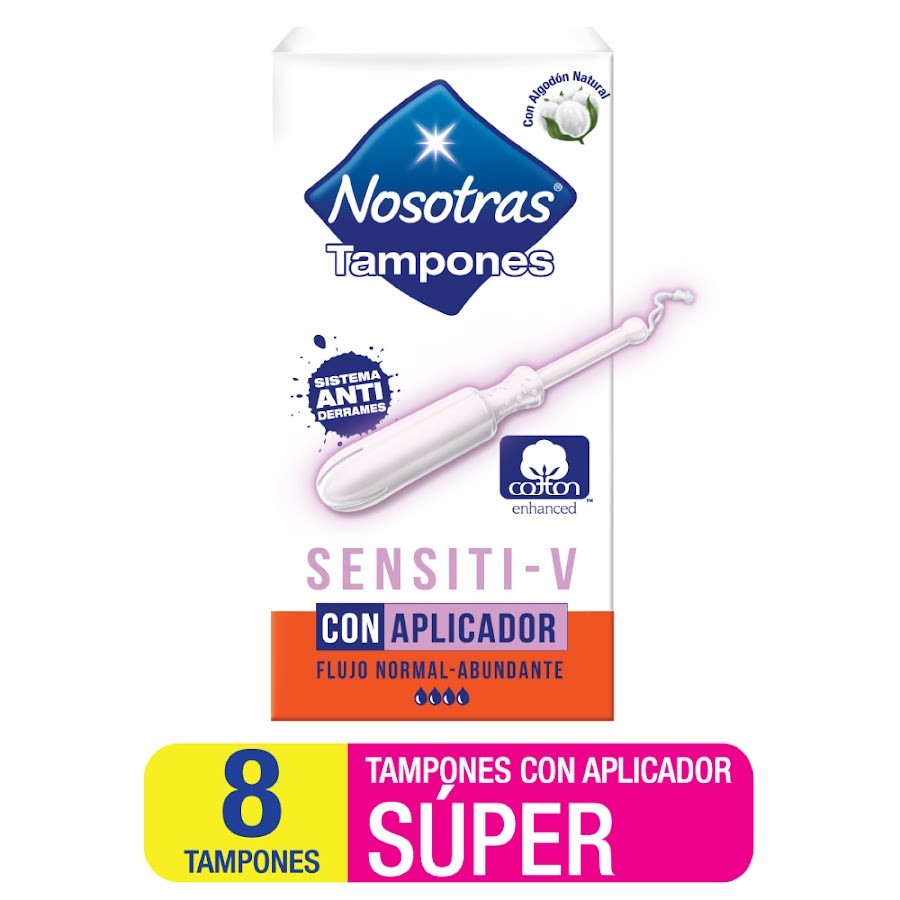 Tampon Nosotras Aplicador Super Sensitive x 8 Unid