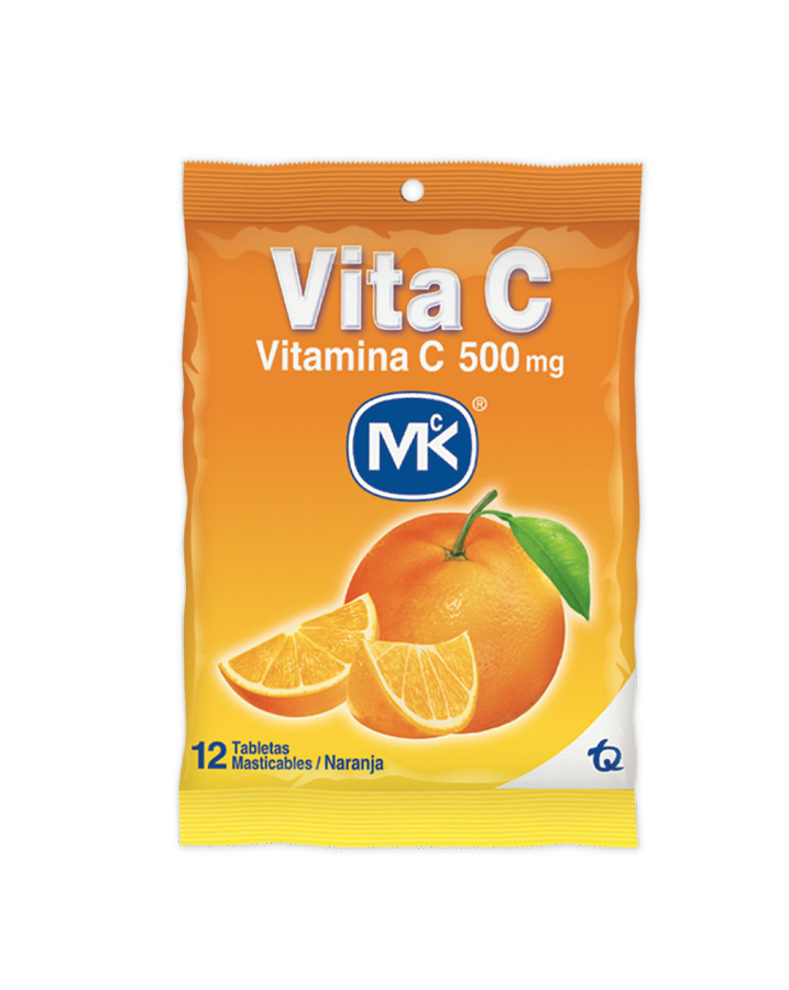 Vita C MK 500mg Naranja Sin Zinc Sobre x 12 tabletas Vitamina C