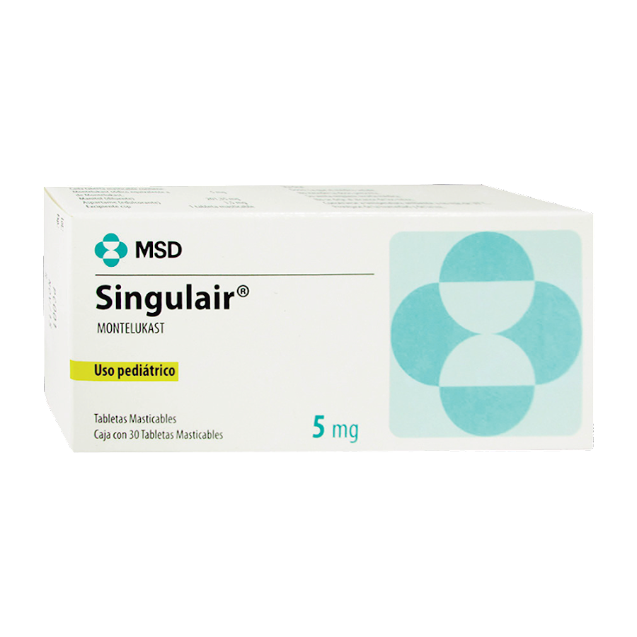 Singulair Pediátrico 5Mg Tabletas Caja x30Tab. MSD Montelukast