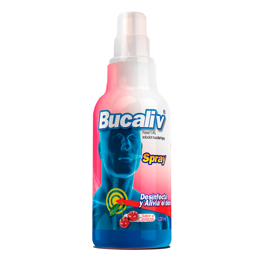 Bucaliv Spray Cereza Fenol 1.4% Solución Bucofaríngea x 120Ml