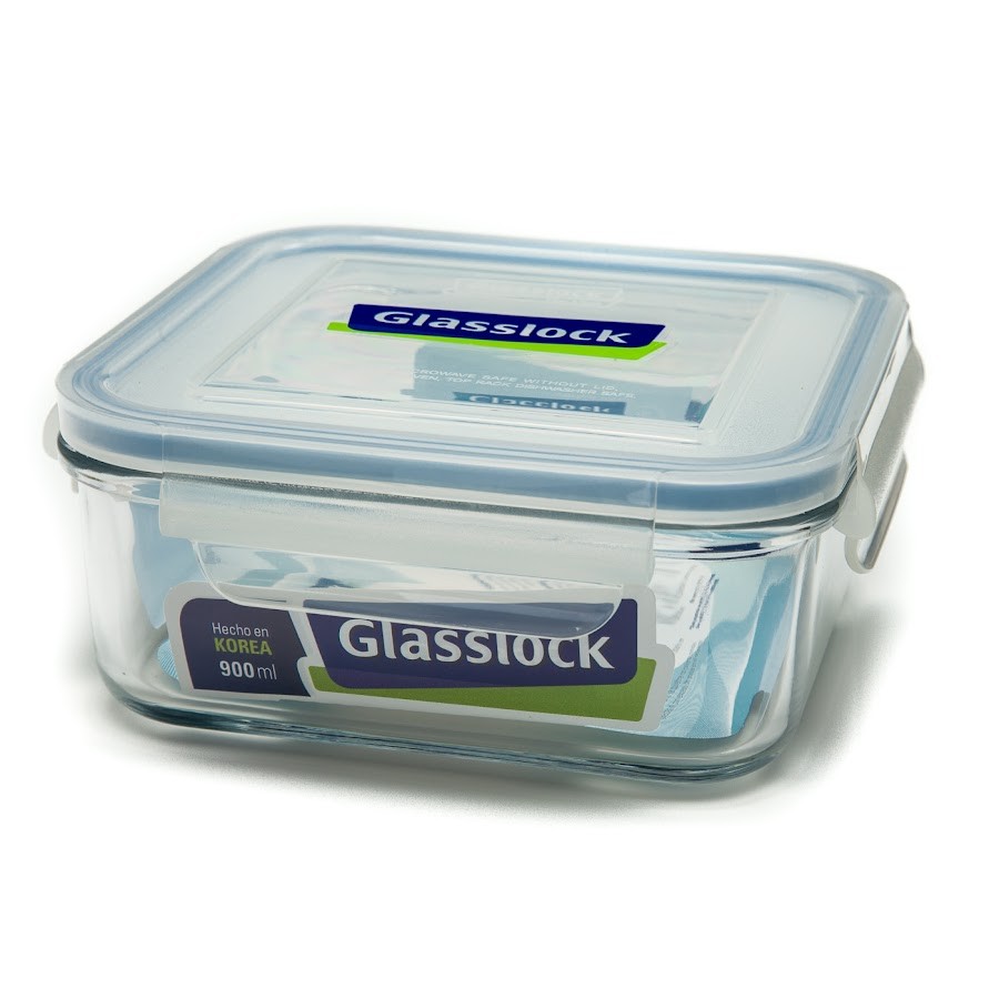 Refractarea Glasslock Vidrio Transparente Cuadrado 900Ml X1Und.