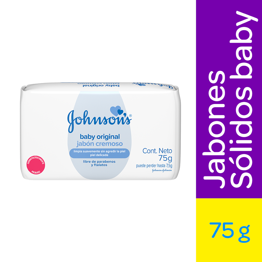 Jabón Johnson's Baby en Barra Original Cremoso Paq x1 Uni x 75Gr