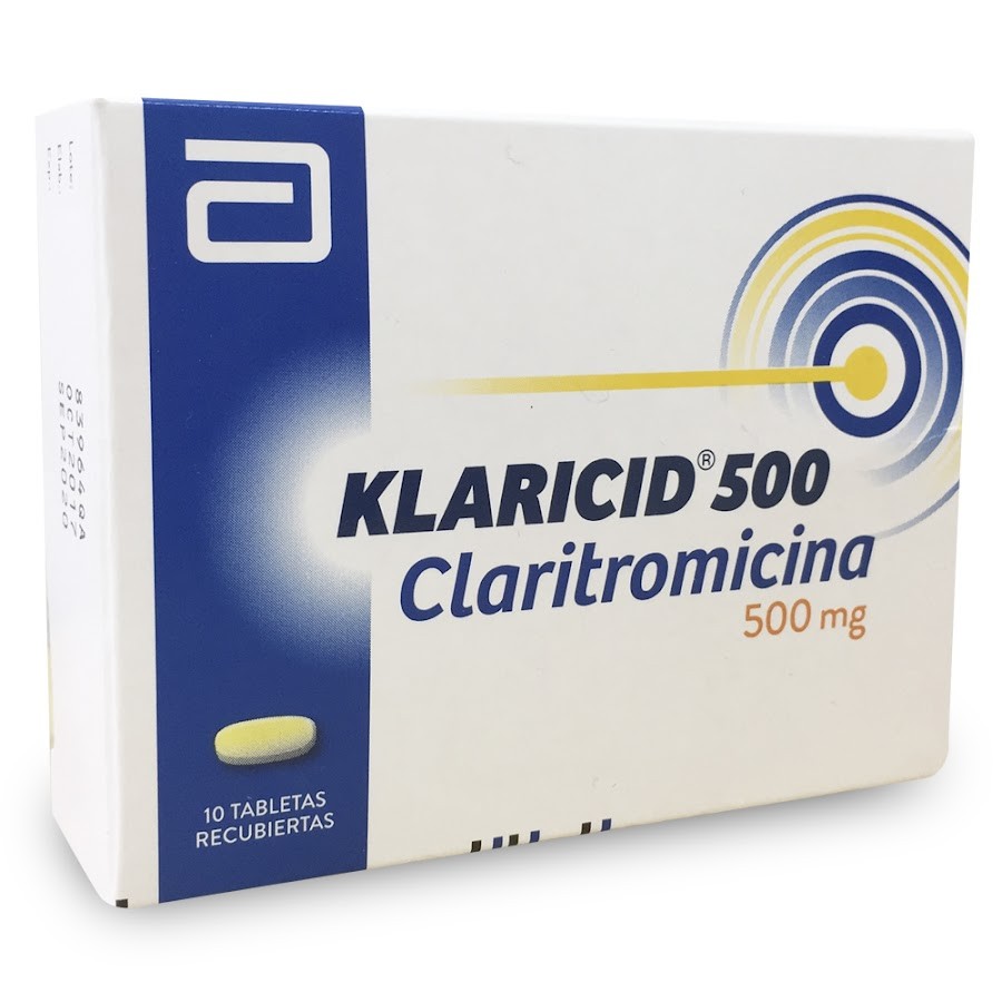 Klaricid 500mg Tabletas Caja x10Tab. ABBOTT Claritromicina