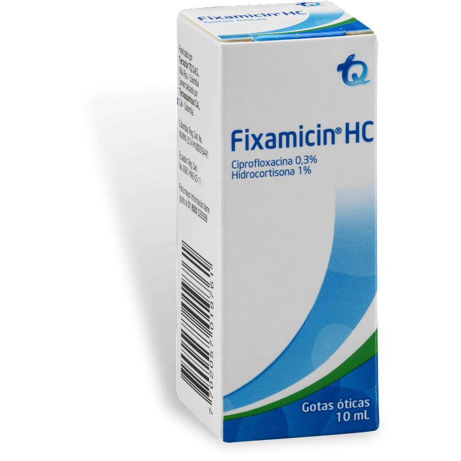 Fixamicin HC 0.3/1% Gotas Fco. x10ml. TQ Ciprofloxacina Hidrocortisona