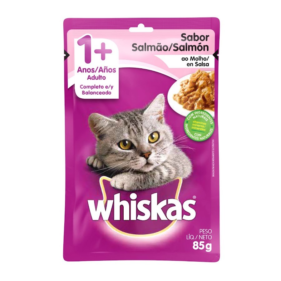 COMIDA PARA GATOS WHISKAS HUMEDO SALMON X85G.