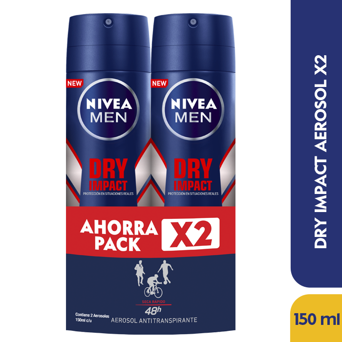 OFERTA NIVEA DESODORANTE SPRAY DRY IMPACT PLUS ECONOPACK X 2