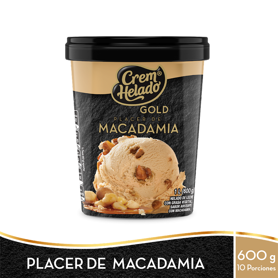 Helado CREM HELADO GOLD Placer De Macadamia X 600g