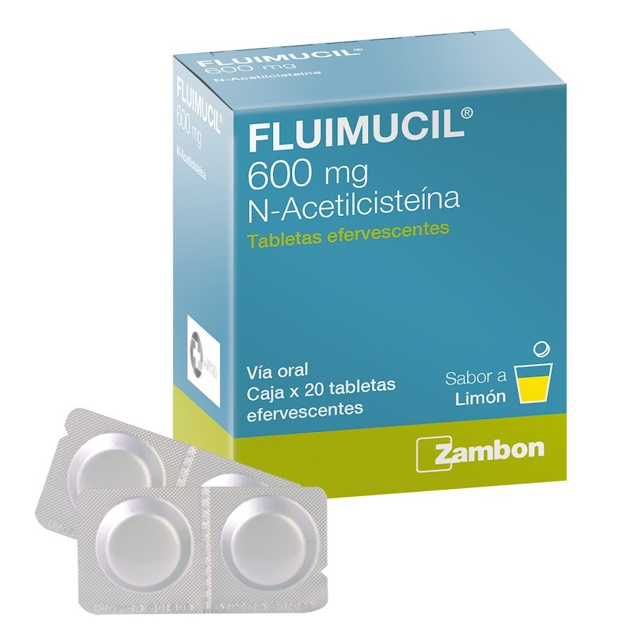 Fluimucil 600mg Efervescente Caja x20 Tab N-Acetilcisteina