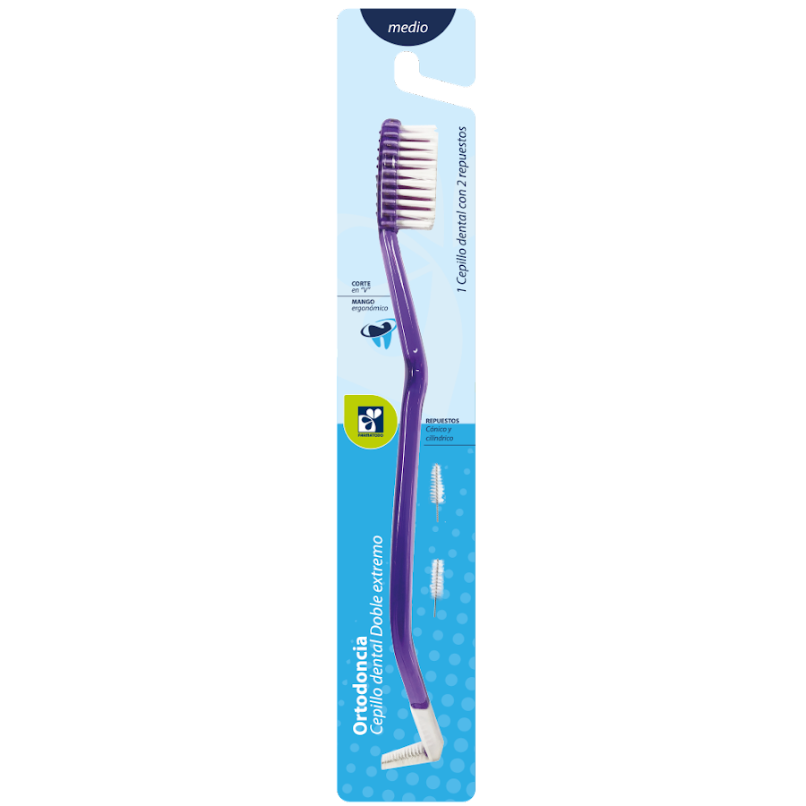Cepillo Dental Farmatodo Ortodoncia Doble Extremo x1 und