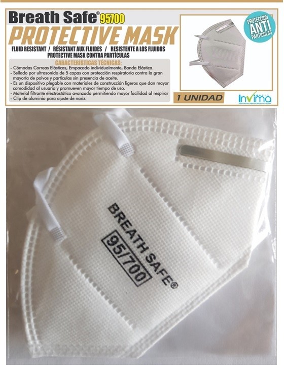 Tapabocas Breath Safe 95/700 Contra Particulas x 1Und