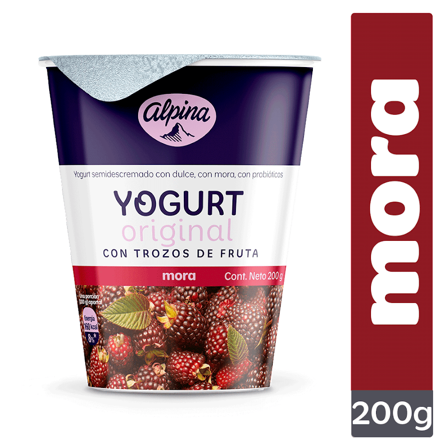 Yogurt ALPINA Original Trozos de Fruta Mora x200g