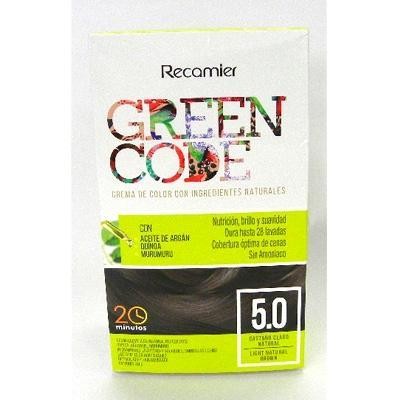 KIT TINTE RECAMIER GREEN CODE INGREDIENTES NAT.CASTAÑO CLARO #5.0X1UND