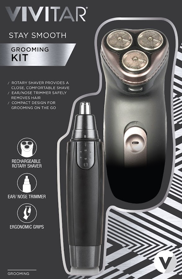 Kit Maquina de Afeitar Vivitar + Depiladora de Oido y Nariz