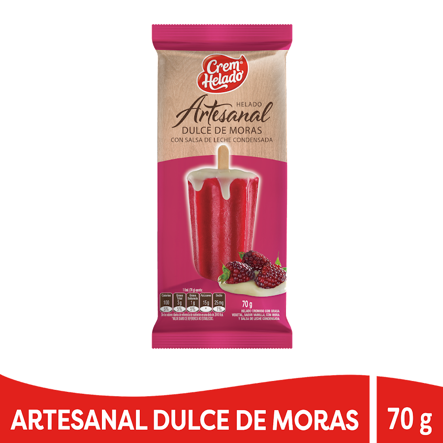 Helado Artesanal Crem Helado Dulce de Moras con Leche Condensada x 70Gr