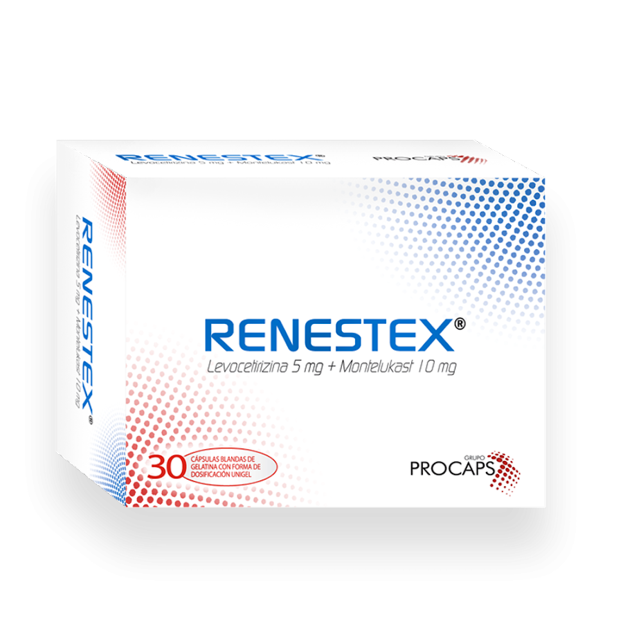 Renestex Levocetirizina 5Mg + Montelukast 10Mg Procaps Caja x 30Cap