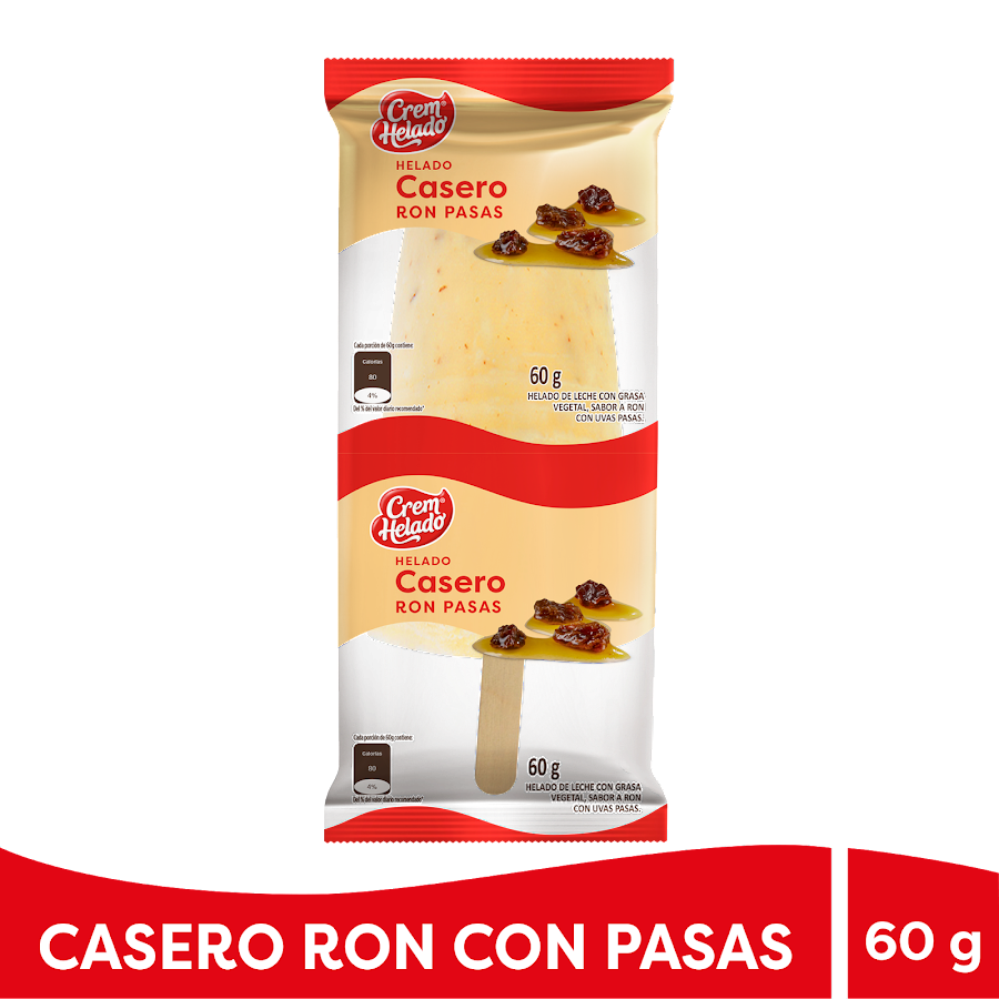 Helado Crem Helado Casero Ron Con Pasas X 60g