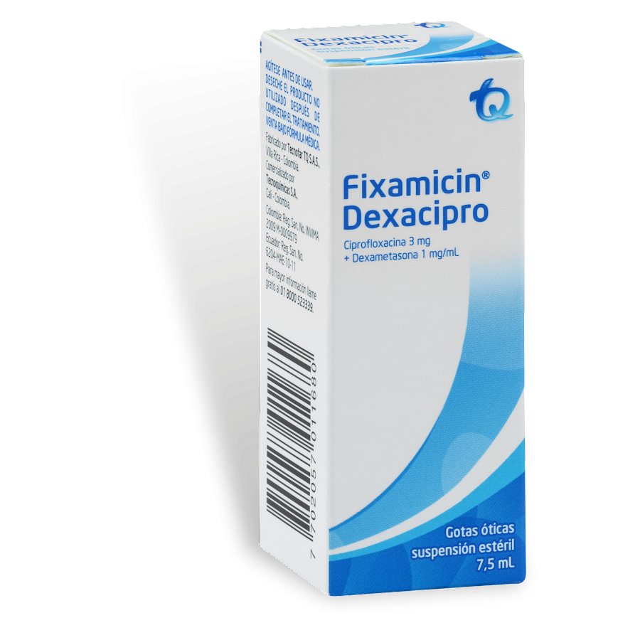 Fixamicin Dexacipro NF 3/1mg Gotas Frasco x7.5ml.TQ Ciproflo Dexametas