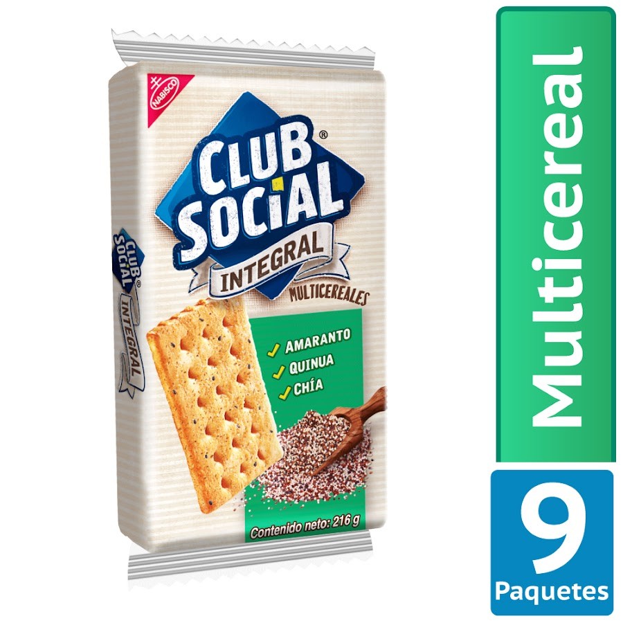 Galleta Club Social Integral Multicereal Paquete X 9Und