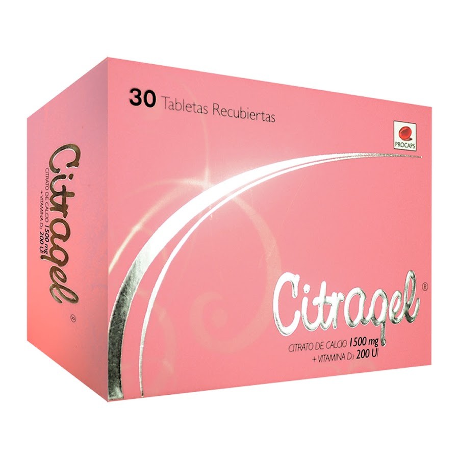 Citragel Procaps Citrato de Calcio 1500mg Vitamina D3 200UI Caja x 30Tab